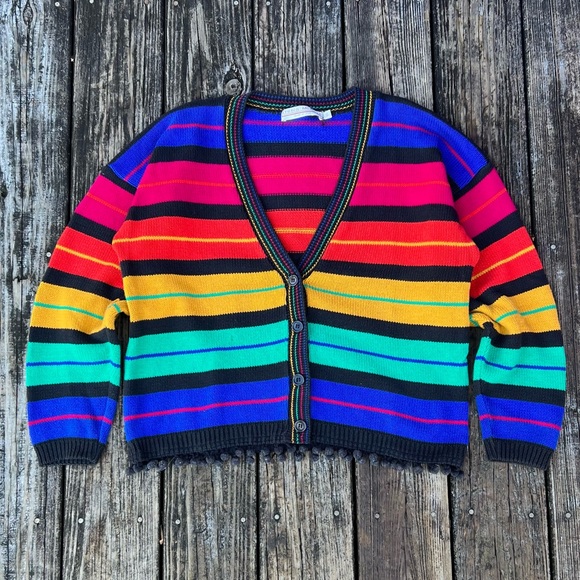 Vintage 90s Oversized Tassle Cardigan - Picture 1 of 3
